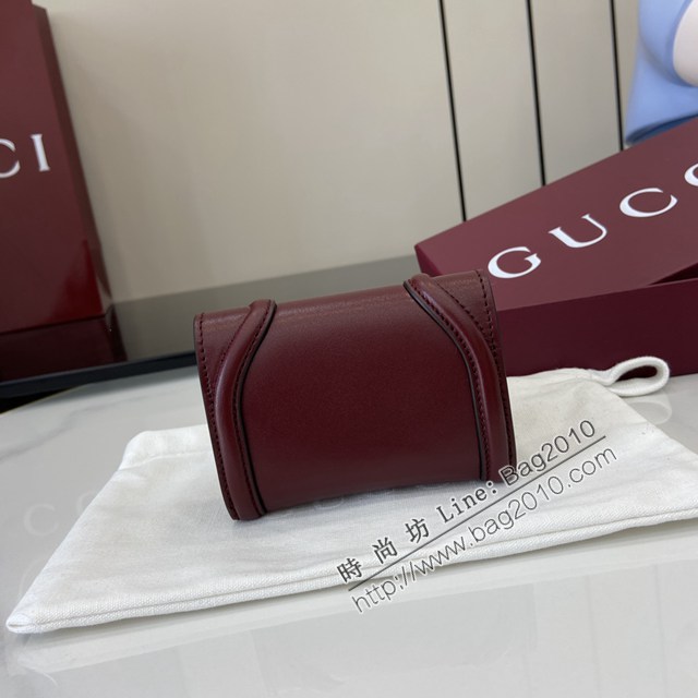 Gucci專櫃古馳最新款圓形互扣式雙G標識卡片夾卡包零錢包 jh2676型號：818795